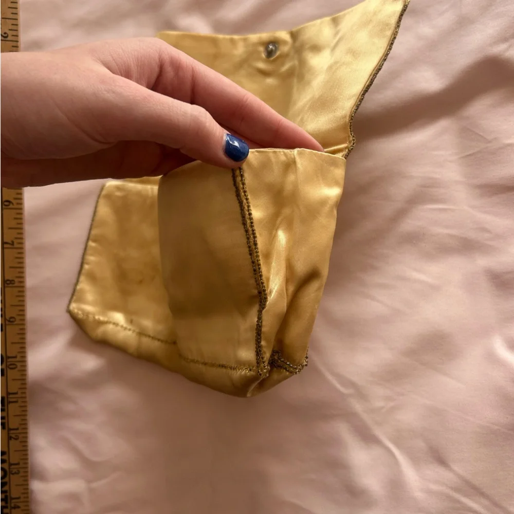 Vintage Beaded Satin Yellow Evening Clutch - La Regale